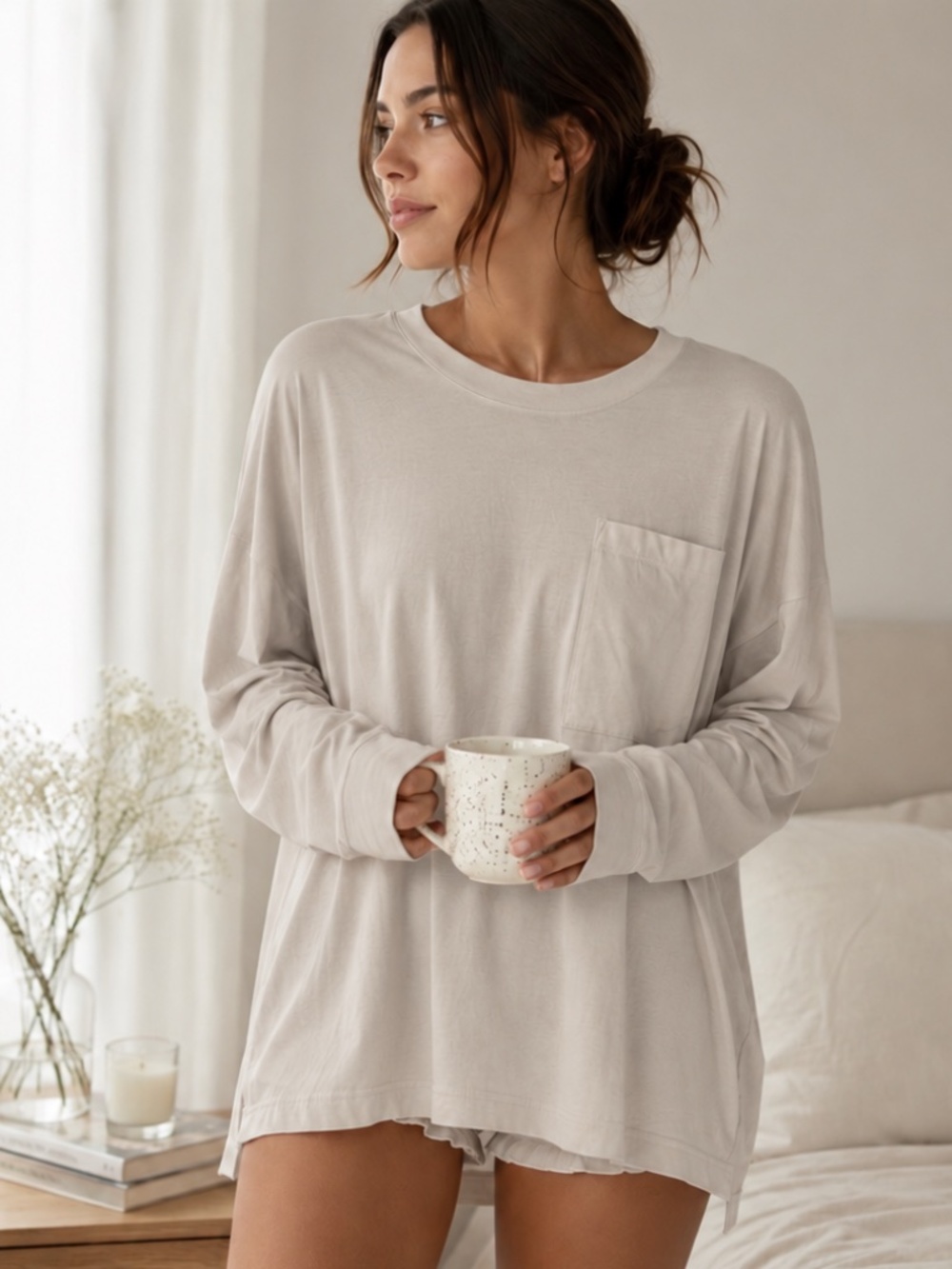 Lunya Oversized Relaxed Fit Long Sleeve Tee